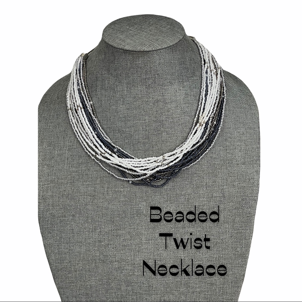 Beaded Twist Statement Necklace Nwot